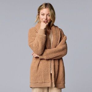 Simply Vera Vera Wang Tan Teddy Jacket